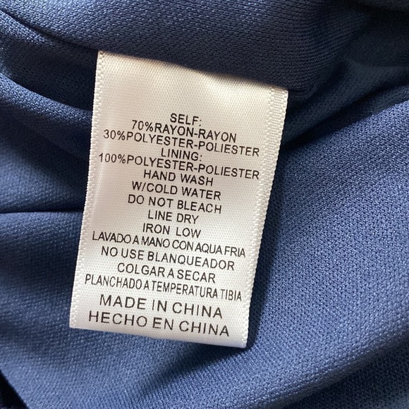 NEW LISTICLE Navy Dusty Blue Gauzy Prairie Style Button Front Romper Large - Picture 10 of 10